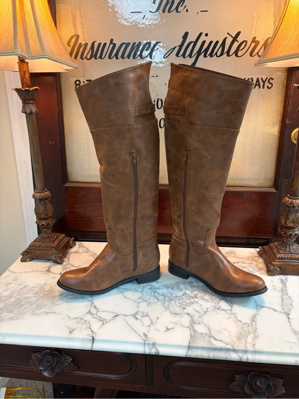 Breckelles Tall Brown Over-the-Knee Riding Boots